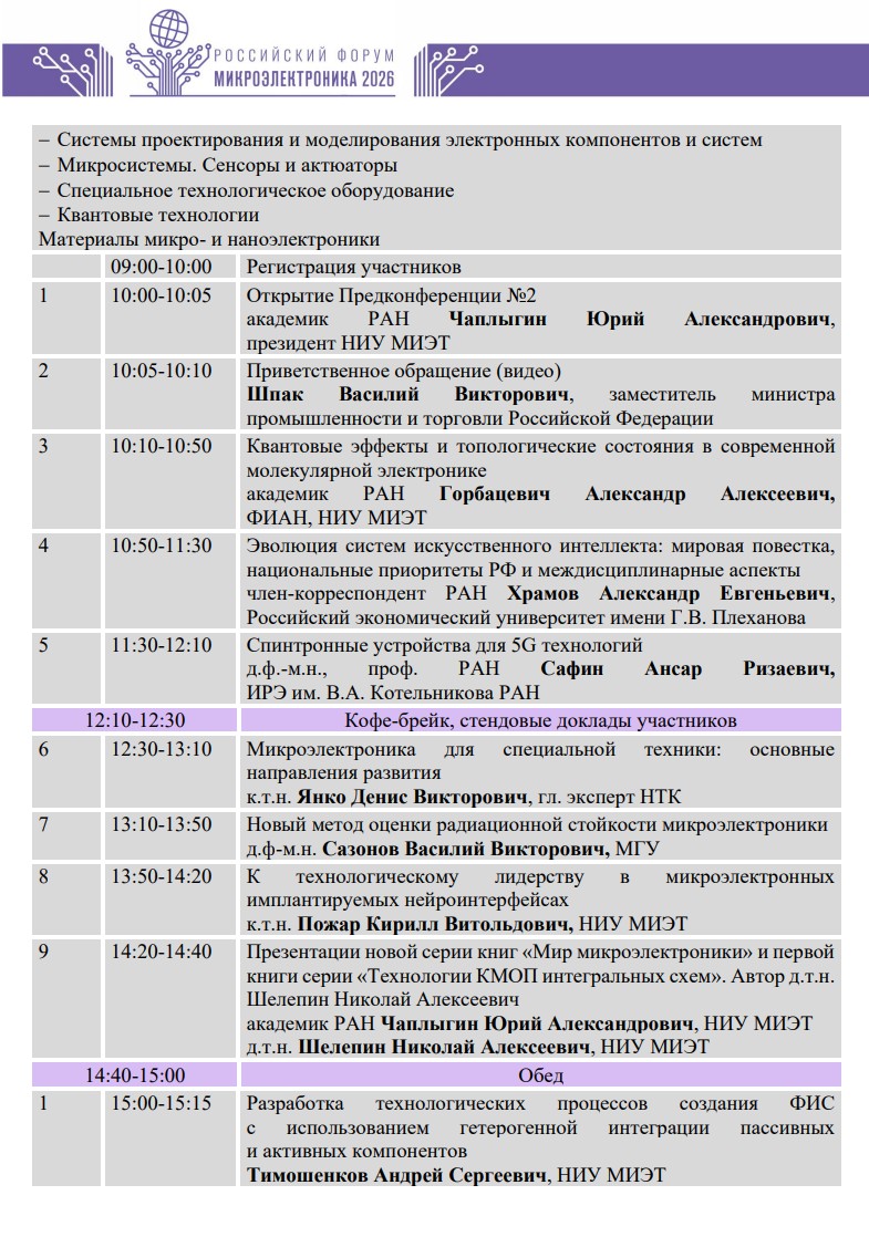 Программа Предконференции № 2, стр. 1